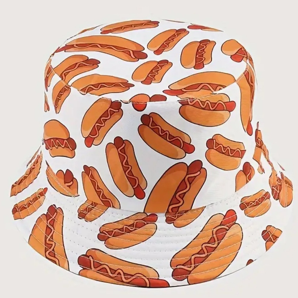 Hot Dog Print Bucket Hat